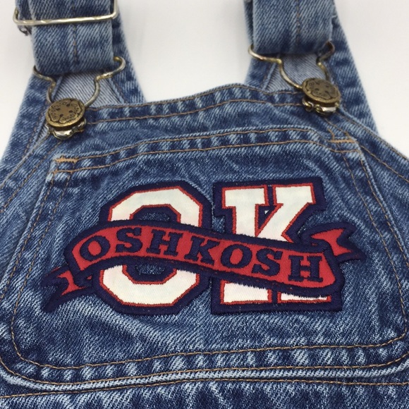 Vintage 1990's OshKosh B’Gosh Infant Denim Jean Overalls Size 12 Months - Picture 5 of 12